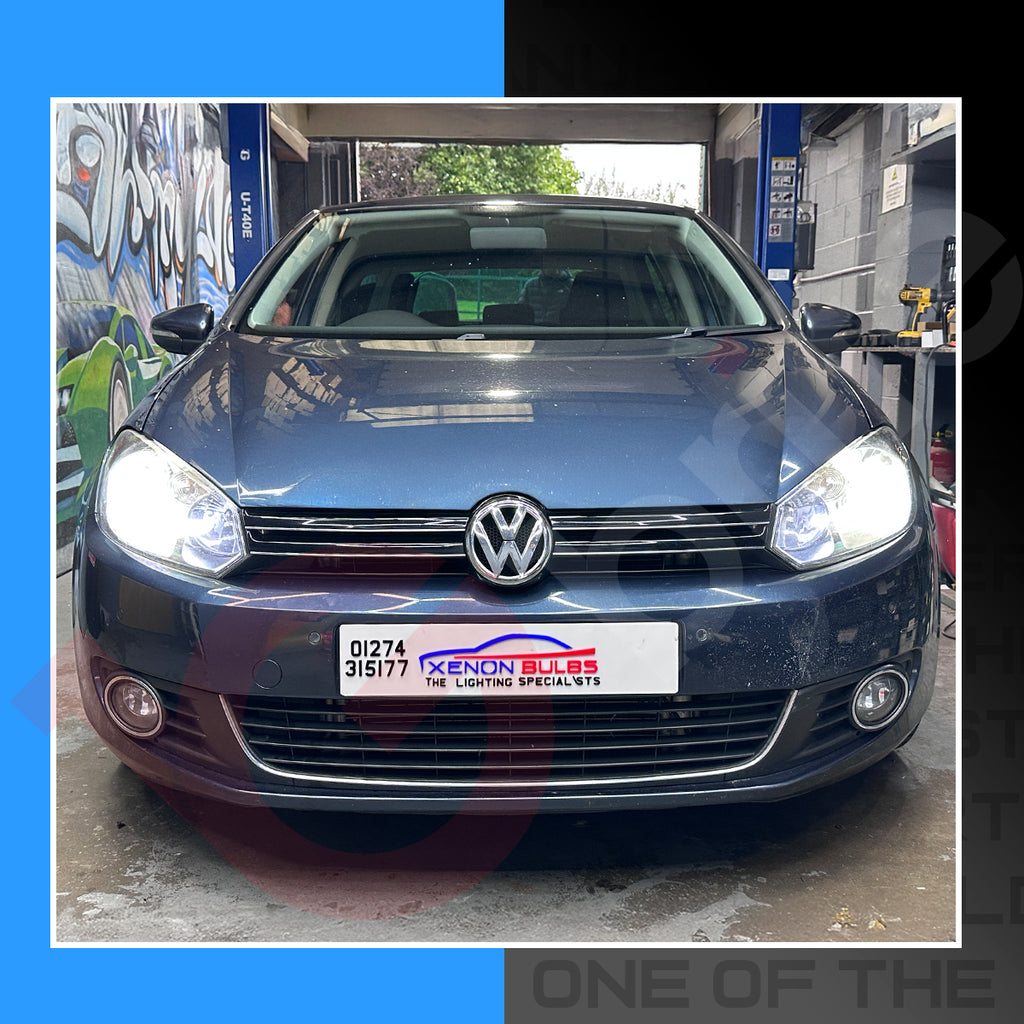 VW GOLF MK6 H7 H15 HEADLIGHT PACKAGE DRL HIGH BEAM SIDE LIGHTS LED WHITE BULBS