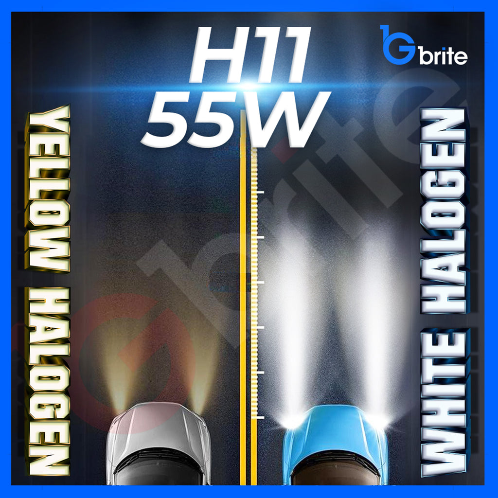 2x H11 55W SUPER XENON WHITE HEADLIGHT & FOGLIGHT BULBS 6000K