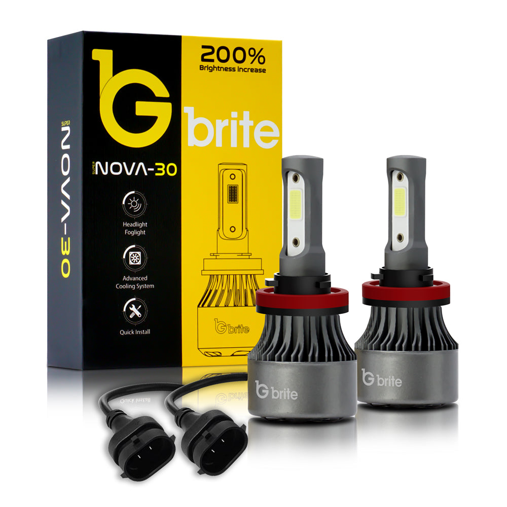 2x GBrite Super Nova 30 LED Headlight Foglight Bulbs 72W 6000K Xenon White CANBUS Error Free