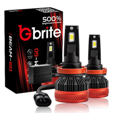 Load image into Gallery viewer, 2x GBrite Super Beam 60 CANBUS ERROR FREE LED HEADLIGHT FOGLIGHT BULBS 120W 6000K XENON WHITE