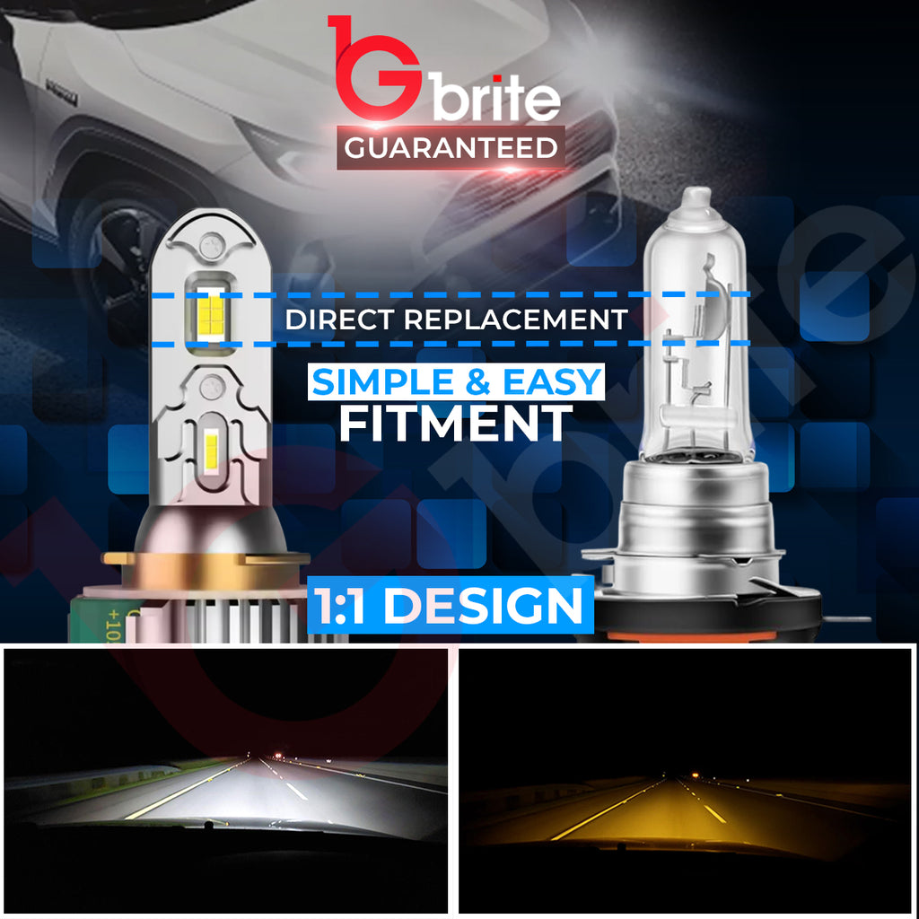 2x H15 V9 LED DRL DAYTIME RUNNING LGIHT & HIGH BEAM UPGRADE BULBS 6500K CANBUS ERROR FREE