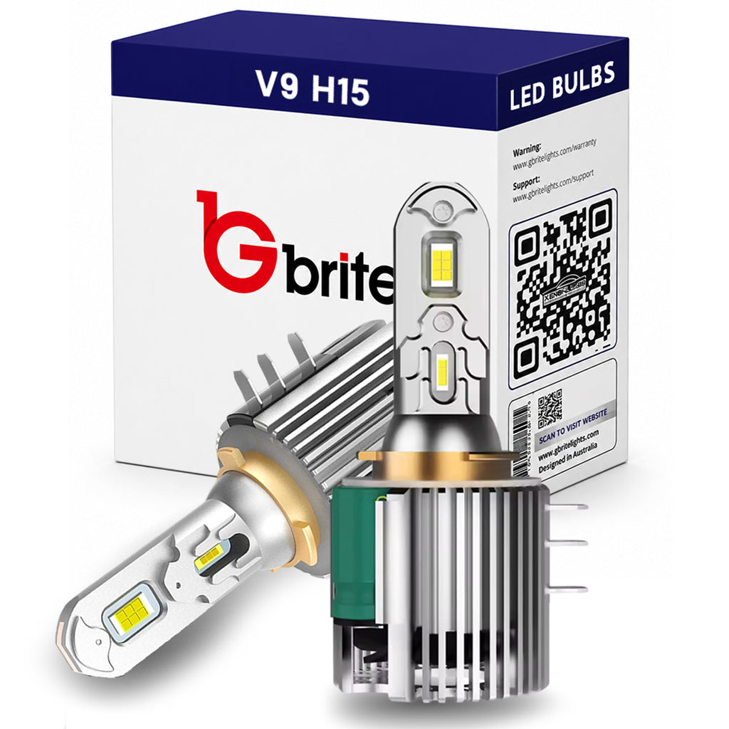 2x H15 V9 LED DRL DAYTIME RUNNING LGIHT & HIGH BEAM UPGRADE BULBS 6500K CANBUS ERROR FREE