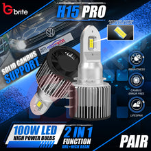 Load image into Gallery viewer, VW GOLF MK7 H7 H15 HEADLIGHT PACKAGE DIPPED BEAM DRL HIGH BEAM LED WHITE BULBS
