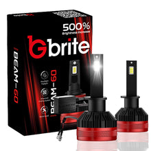 Load image into Gallery viewer, 2x GBrite Super Beam 60 CANBUS ERROR FREE LED HEADLIGHT FOGLIGHT BULBS 120W 6000K XENON WHITE