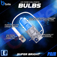 Load image into Gallery viewer, 2x H3 55W SUPER XENON WHITE HEADLIGHT &amp; FOGLIGHT BULBS 6000K