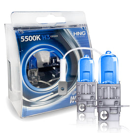 2x H3 55W SUPER XENON WHITE HEADLIGHT & FOGLIGHT BULBS 6000K