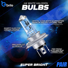Load image into Gallery viewer, 2x H4 55W SUPER XENON WHITE HEADLIGHT DIPPED BEAM &amp; HIGH BEAM BULBS 6000K