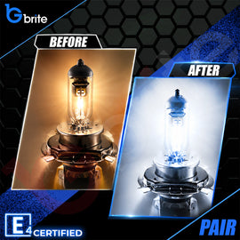2x H4 55W SUPER XENON WHITE HEADLIGHT DIPPED BEAM & HIGH BEAM BULBS 6000K