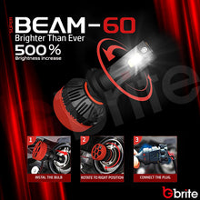 Load image into Gallery viewer, 2x GBrite Super Beam 60 CANBUS ERROR FREE LED HEADLIGHT FOGLIGHT BULBS 120W 6000K XENON WHITE