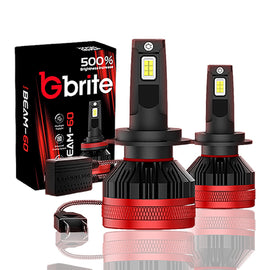 2x GBrite Super Beam 60 CANBUS ERROR FREE LED HEADLIGHT FOGLIGHT BULBS 120W 6000K XENON WHITE