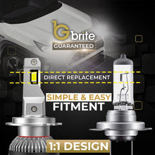 Load image into Gallery viewer, 2x GBrite Easy Beam H7 LED Bulbs Upgrade + Holders Conversion Kit 6000K