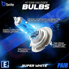 Load image into Gallery viewer, 2x H7 55W SUPER XENON WHITE HEADLIGHT &amp; FOGLIGHT BULBS 6000K