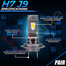 Load image into Gallery viewer, 2x GBrite H7 J9 Mini LED Headlight Bulbs 80W 8000K Canbus Plug &amp; Play Xenon White Upgrade