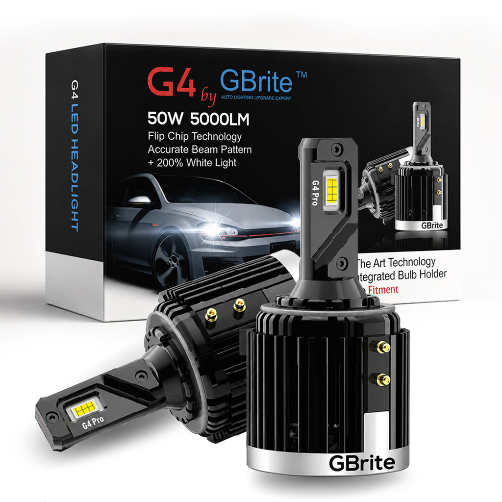 2x GBrite G4 H7 CSP LED Headlight Bulbs – 50W 5500K Pure White Dipped Beam Upgrade