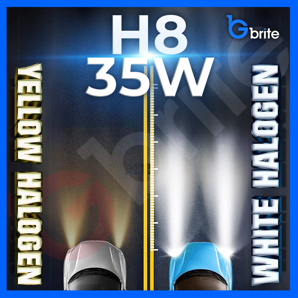 2x H8 35W SUPER XENON WHITE HEADLIGHT & FOGLIGHT BULBS 6000K