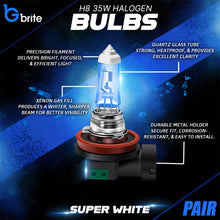 Load image into Gallery viewer, 2x H8 35W SUPER XENON WHITE HEADLIGHT &amp; FOGLIGHT BULBS 6000K
