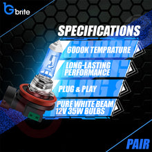 Load image into Gallery viewer, 2x H8 35W SUPER XENON WHITE HEADLIGHT &amp; FOGLIGHT BULBS 6000K