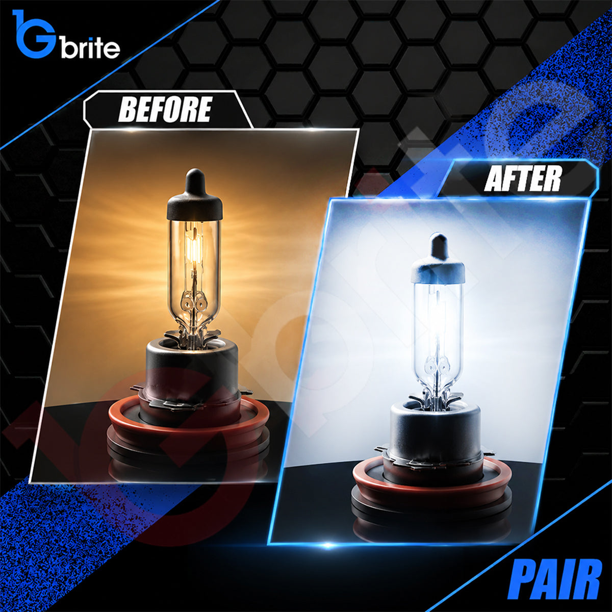 2x H8 35W SUPER XENON WHITE HEADLIGHT & FOGLIGHT BULBS 6000K