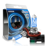 2x H8 35W SUPER XENON WHITE HEADLIGHT & FOGLIGHT BULBS 6000K