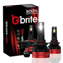 Load image into Gallery viewer, 2x GBrite Super Beam 60 CANBUS ERROR FREE LED HEADLIGHT FOGLIGHT BULBS 120W 6000K XENON WHITE