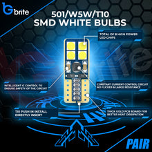 Load image into Gallery viewer, 2x T10 501 W5W 8 SMD LED SIDE LIGHT BULBS ERROR FREE CANBUS