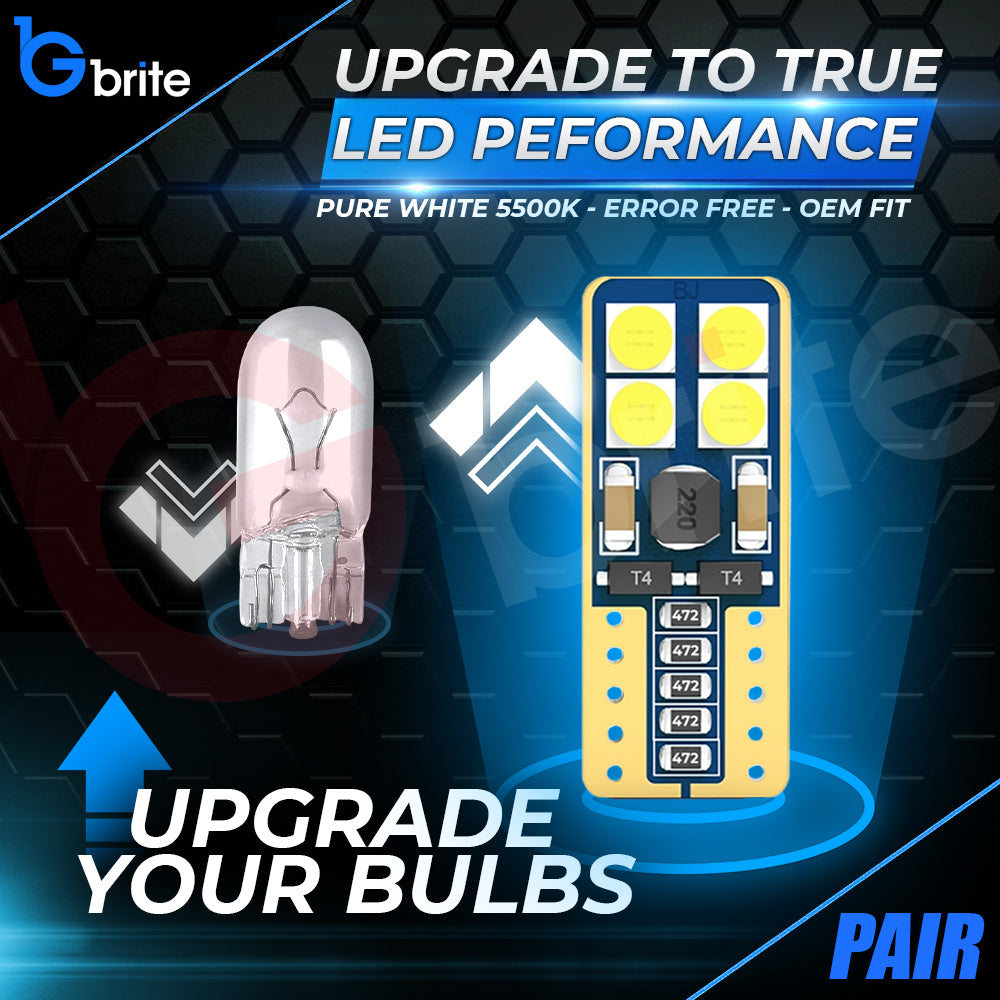 2x T10 501 W5W 8 SMD LED SIDE LIGHT BULBS ERROR FREE CANBUS