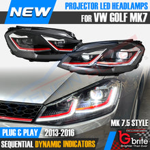 Load image into Gallery viewer, VW GOLF MK7 MK7.5 DRL BI XENON RED GTi DAYTIME RUNNING LIGHT SEQUENTIAL HEADLMAPS