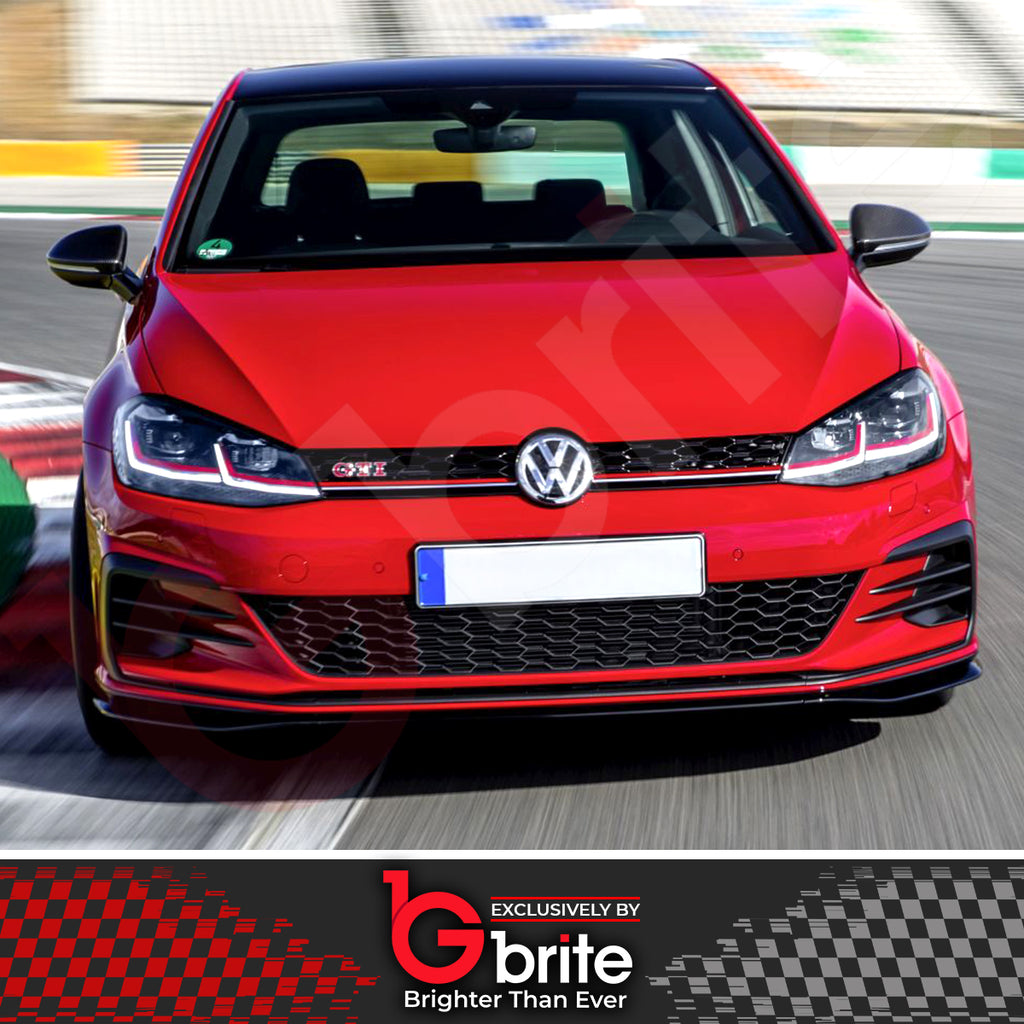 VW GOLF MK7.5 HEADLAMPS LED DRL BI LED RED STYLE SWIPE SEQUENTIAL INDICATORS