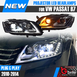 VW PASSAT 3C B7 BI LED DRL HEADLAMPS DAYTIME RUNNING LIGHT 2010 - 2014