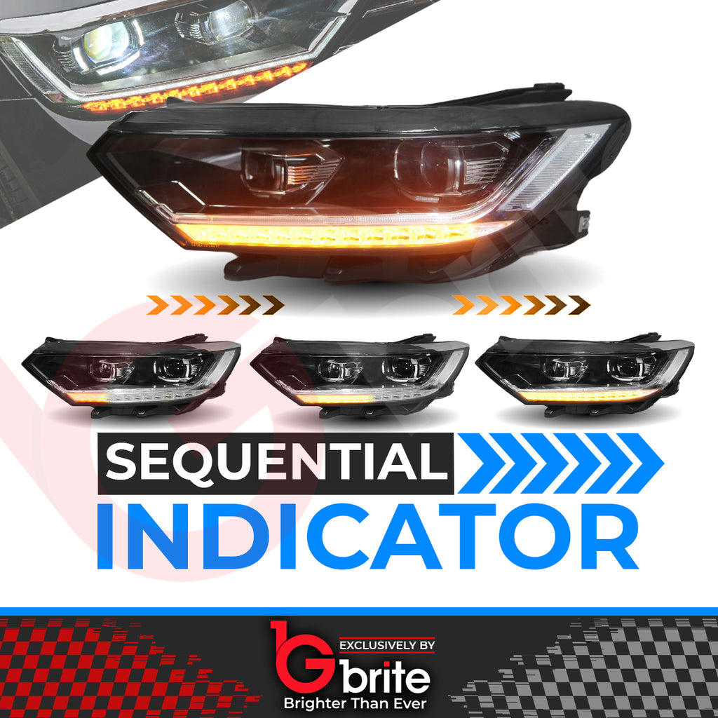 VW Passat B8 3G 15+ LED Bi-Xenon Matrix Sequential Indicator Headlamps