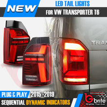 Load image into Gallery viewer, VW Transporter T6 LED Rear Tail Lights Sequential RED T6.1 STYLE 2015-2019