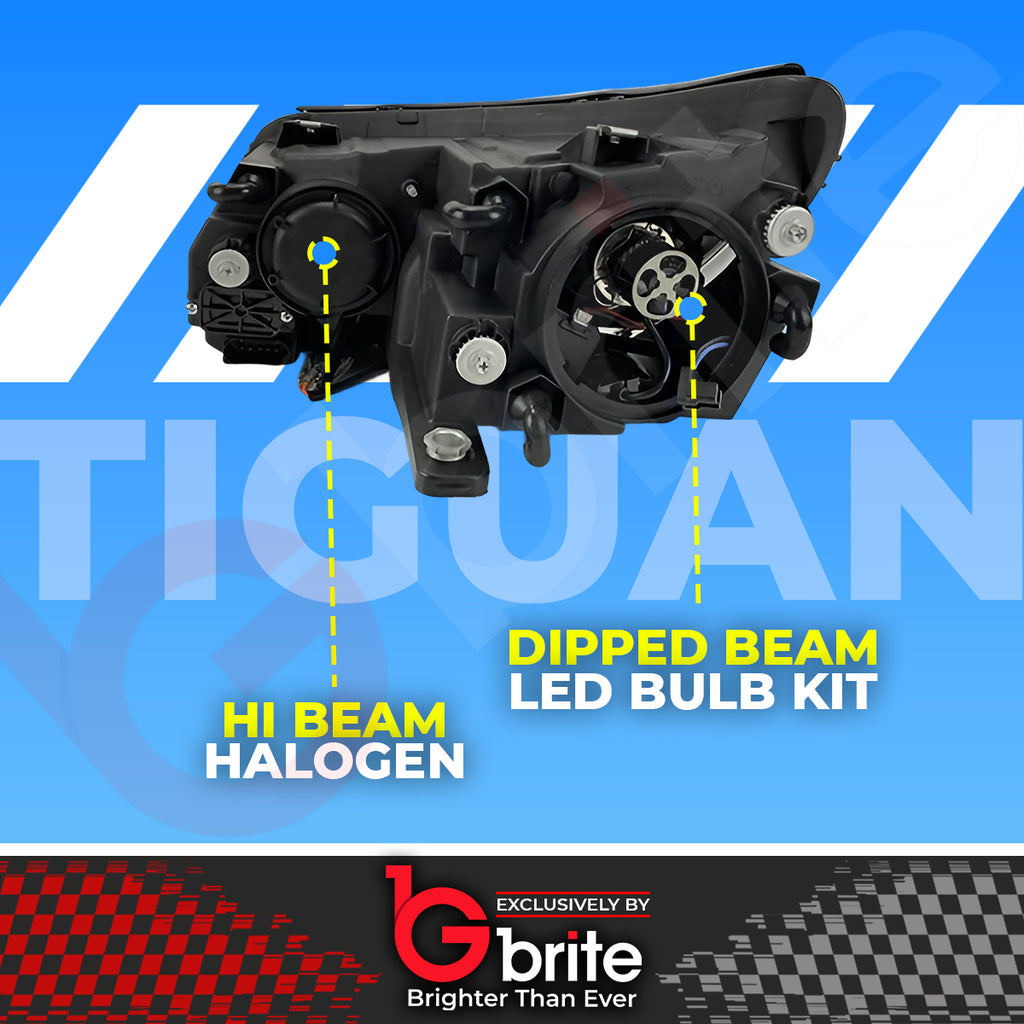 VW Tiguan (2009–2011) LED DRL Headlights OEM Projector Bi-Led R-Line Upgrade