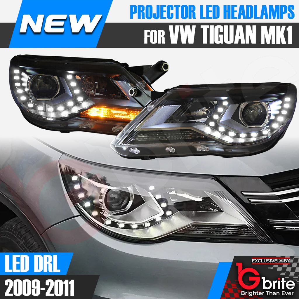 VW Tiguan (2009–2011) LED DRL Headlights OEM Projector Bi-Led R-Line Upgrade