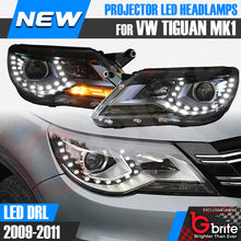 Load image into Gallery viewer, VW Tiguan (2009–2011) LED DRL Headlights OEM Projector Bi-Led R-Line Upgrade