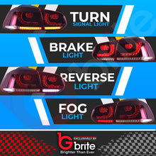 Load image into Gallery viewer, VW GOLF MK6 LED R-DESIGN SEQUENTAIL SWIPE TAIL LAMPS RHD LIGHTS PLUG &amp; PLAY