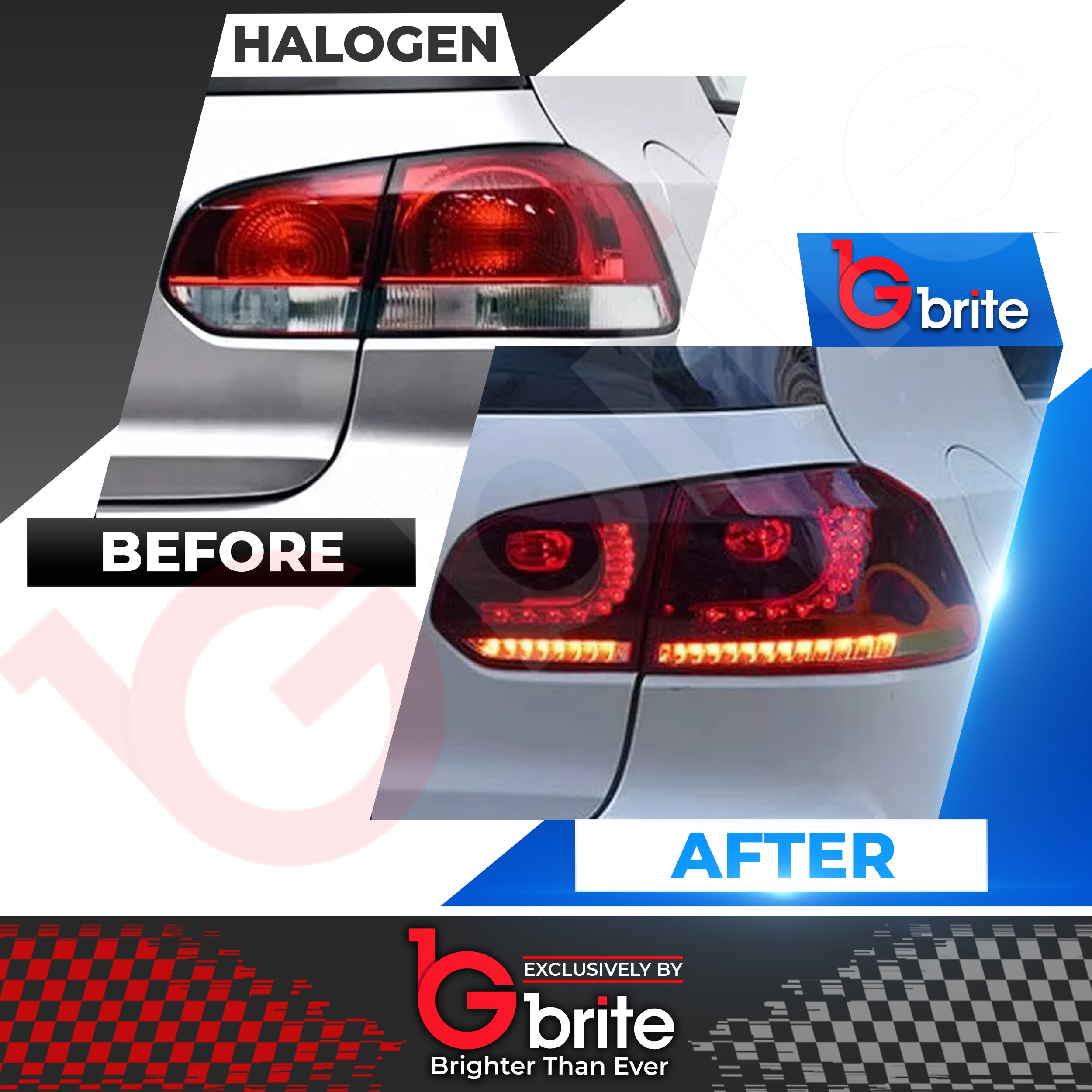 VW GOLF MK6 LED R-DESIGN SEQUENTAIL SWIPE TAIL LAMPS RHD LIGHTS PLUG & PLAY