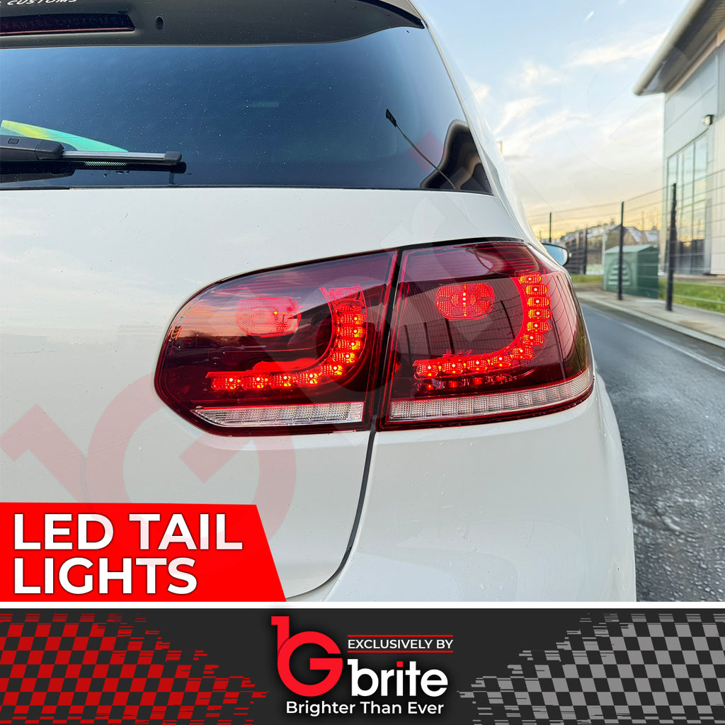 VW GOLF MK6 LED R-DESIGN SEQUENTAIL SWIPE TAIL LAMPS RHD LIGHTS PLUG & PLAY