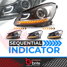 Load image into Gallery viewer, Mercedes C-Class W204 C63 AMG Style Bi-LED Facelift Headlights with DRL Projector