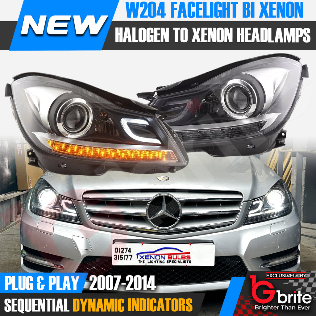 Mercedes C-Class W204 C63 AMG Style Bi-LED Facelift Headlights with DRL Projector