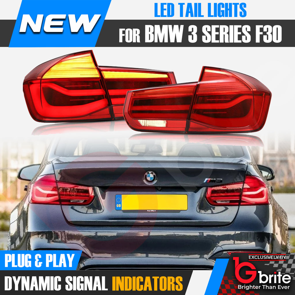BMW 3 Series F30 F80 M3 12-19 LED LCI Dynamic Turn Signal Rear Tail Lights Lamps Red