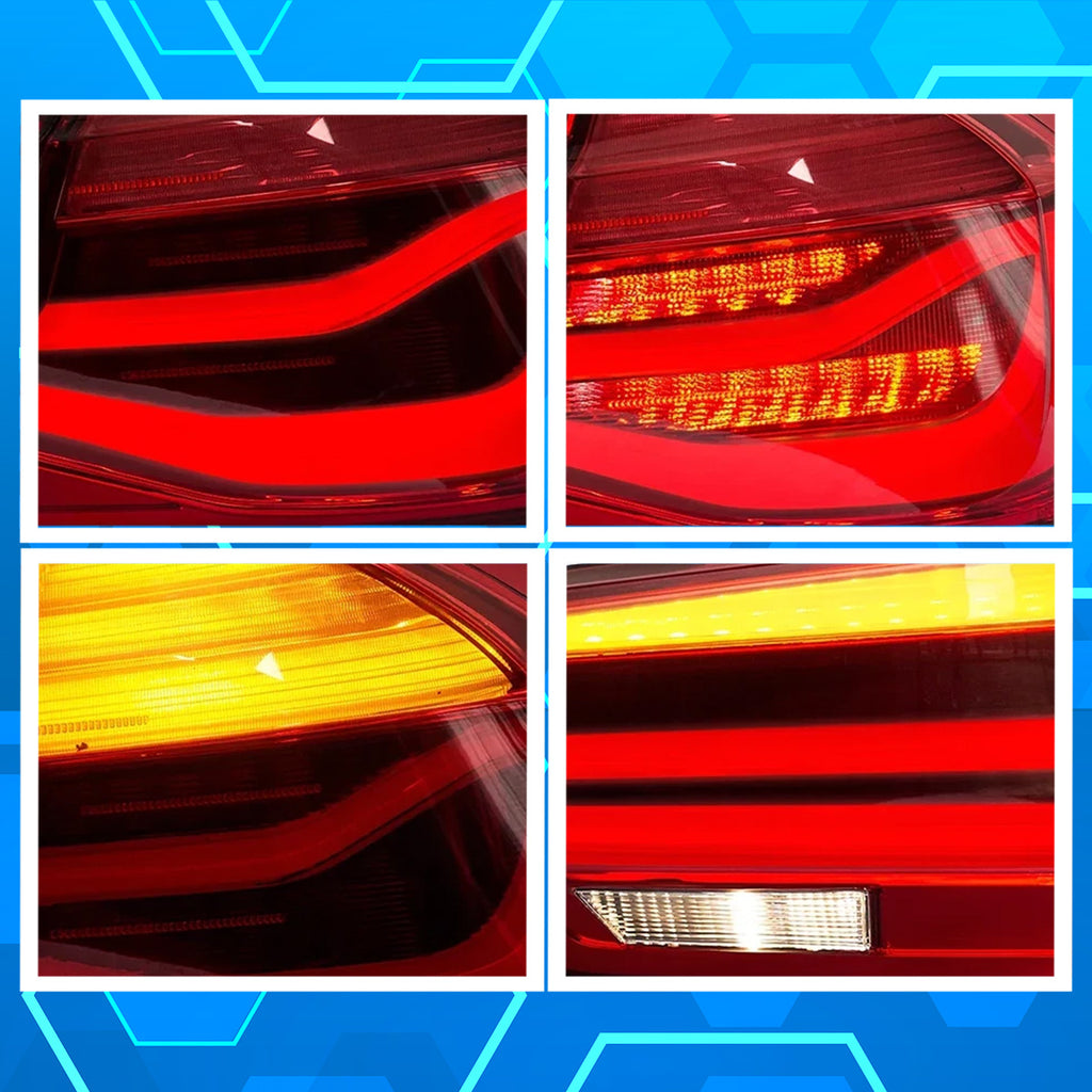 BMW 3 Series F30 F80 M3 12-19 LED LCI Dynamic Turn Signal Rear Tail Lights Lamps Red