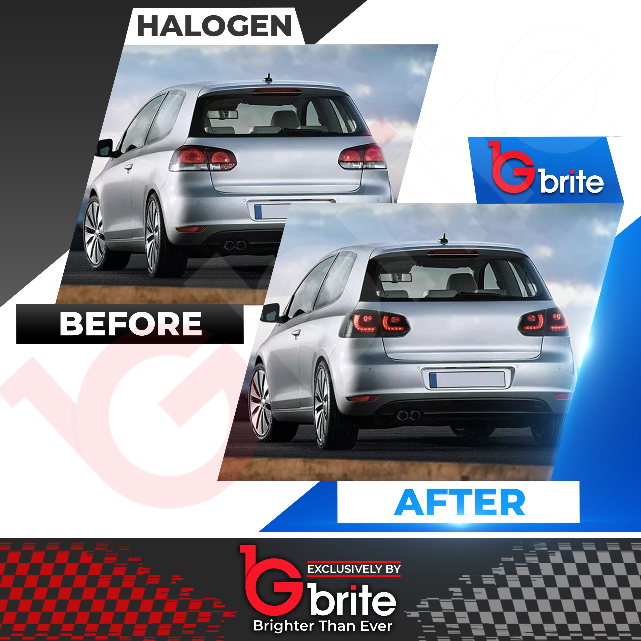 VW GOLF MK6 LED R-DESIGN SEQUENTAIL SWIPE SMOKED TAIL LAMPS RHD LIGHTS PLUG & PLAY