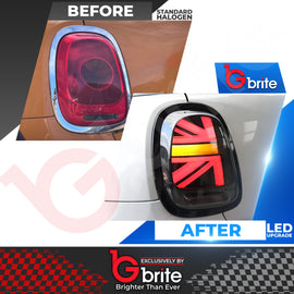 Mini Cooper F55 F56 F57 SMOKED LED Dynamic Sequential Union Jack Tail Lights 14-18