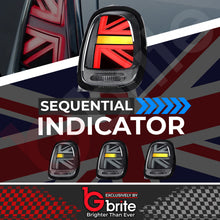 Load image into Gallery viewer, Mini Cooper F55 F56 F57 SMOKED LED Dynamic Sequential Union Jack Tail Lights 14-18