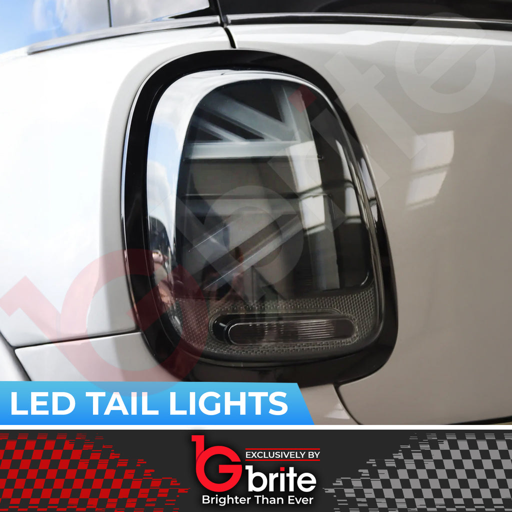 Mini Cooper F55 F56 F57 SMOKED LED Dynamic Sequential Union Jack Tail Lights 14-18