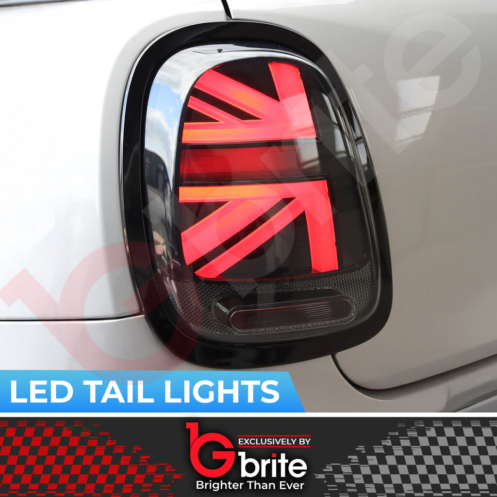 Mini Cooper F55 F56 F57 SMOKED LED Dynamic Sequential Union Jack Tail Lights 14-18