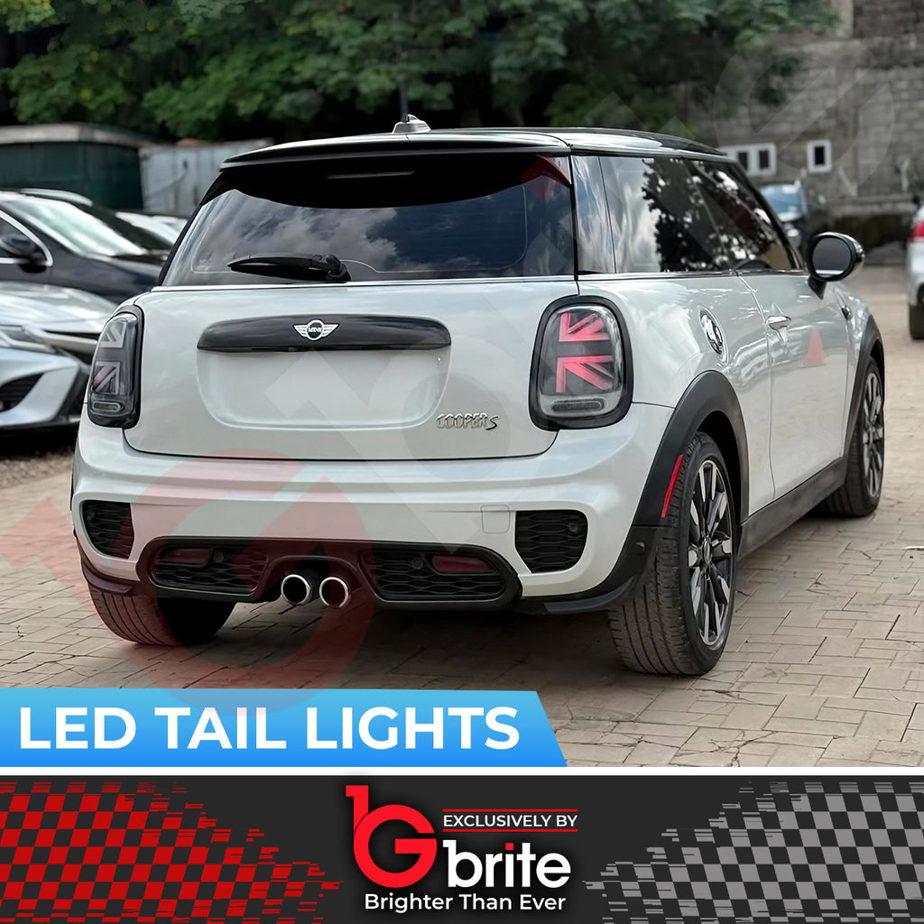 Mini Cooper F55 F56 F57 SMOKED LED Dynamic Sequential Union Jack Tail Lights 14-18