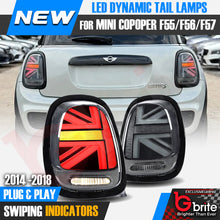 Load image into Gallery viewer, Mini Cooper F55 F56 F57 SMOKED LED Dynamic Sequential Union Jack Tail Lights 14-18