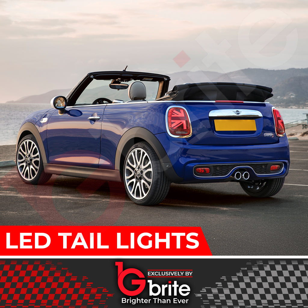 Mini Cooper F55 F56 F57 LED Dyanmic Sequential Union Jack Tail Lights Chrome 14-18