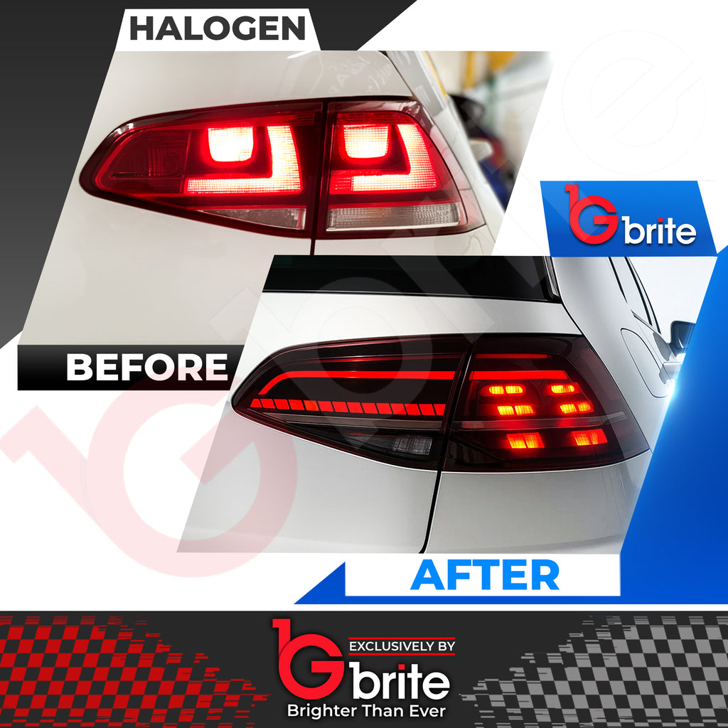 VW Golf MK7.5 Style SMOKED LED TAIL LAMPS LIGHTS FOR VW MK7 SEQUENTIAL FLOWING INDICATOR